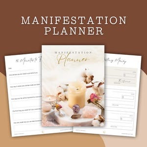 Manifestation Planner | Law of Attraction, Visualization, Gratitude, Self-Reflection, Spiritual Growth, Vision Board, Goal Setting