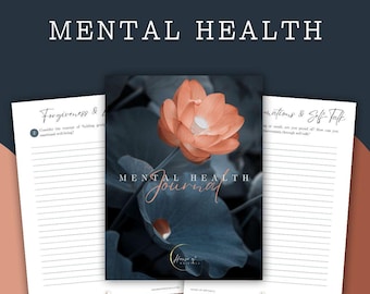 Mental Health Journal | Journaling, Guided Journal, Self-Discovery, Personal Growth, Stress Management, Mindfulness, Goal Setting