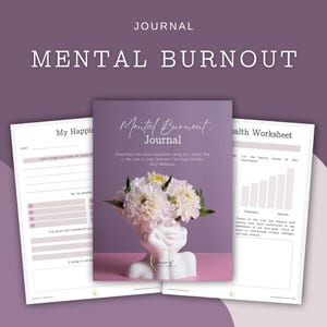 Mental Burnout Journal | Journaling, Mindfulness, Self-Development, Energy Restoration, Self-Care, Stress Management, Mental Health, Goals