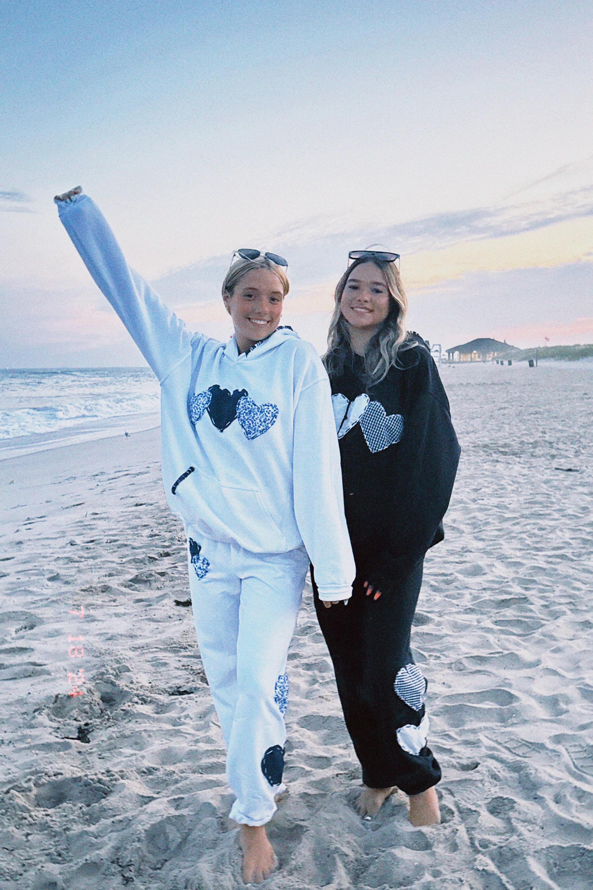Heart Sweatpants Navy Blue and White Hand Stitched Etsy UK