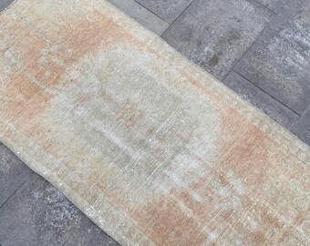2x4 Orange Rug,Vintage Rug,Oushak Rug,Doormat Rug,Turkish Rug,Handmade Rug, Entryway rug,Outdoor Rug,Mini runner Rug,Doormat rug,2.0x4.2
