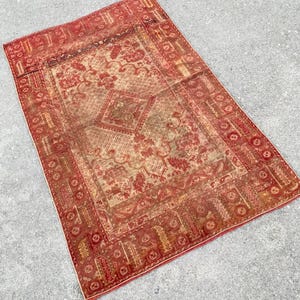 4x6 Vintage Rug,Turkish Area Rug,Oushak Rug,Handmade Area Rug,Home Decor Rug,Design Rug,Hallway Rug,Bedroom Rug,Kitchen Rug &#39;&#39;3.8 x 5.9&#39;&#39; ft