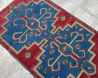 3x4 Turkish Accent rug ,Handmade Rug, Oriental Rug, Home Decor Rug, Antique Rug, Design rug, Decorative rug ,3x4 Oushak Rug, 2.7x4.4 feet.