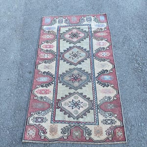 Tappeto orientale 3x5, tappeto Oushak, tappeto fatto a mano, tappeto decorativo per la casa, tappeto antico, tappeto decorativo di design, tappeto 3x5, tappeto decorativo turco 3x5 &quot;2,7 x 4,7&quot; piedi.
