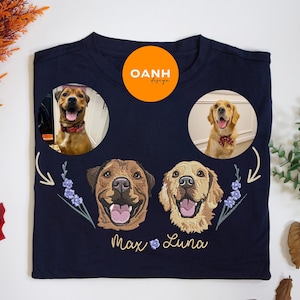 Pet Embroidered Sweatshirt, Embroidered Dog Hoodie, Custom Dog Face Embroidered Sweatshirt From Photo, Pet Lovers Gift, Gift For Mom