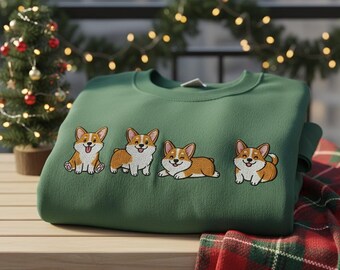 Embroidered Corgi Dog Sweatshirt, Dog Lovers Crewneck, Funny Welsh Corgi Hoodie, Corgi Owner Shirt, Dog Mom Gift