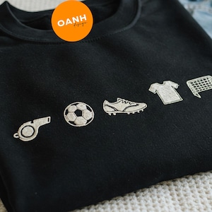 Embroidered Soccer Icon Sweatshirt,  Personalized Soccer Mom, Custom Name Sport Mom Sweater, Team Soccer Mama Sweater, Mother Day Gift