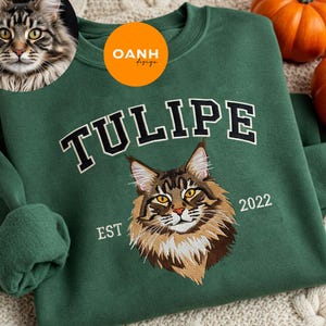 Custom Dog Hoodie Embroidered Dog Name, Personalized Pet Face Sweatshirt from Your Photo, Varsity Sweatshirt, Mother Day Gift for Dog Lover