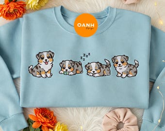 Felpa con ricamo raffigurante un pastore australiano, maglietta per mamma di cani australiani, maglietta per mamma di cani australiani, amante dei cani, regalo per mamma di cani, maglione per amante degli australiani