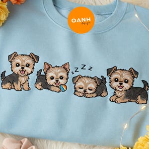 Uroczy Yorkshire Terrier Pies Haftowana Bluza, Spersonalizowany Sweter Dla Zwierząt, Prezent Dla Właściciela Yorkie Pies Dla Mamy Taty Yorkie, Bluza Z Kapturem Z Kreskówek Dla Zwierząt