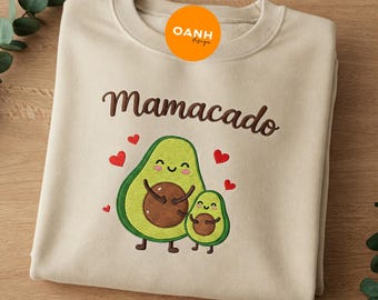 Embroidered Mamacado Crewneck Sweatshirt, Baby Announcement Shirt, New Mom Gift, Pregnancy Reveal Shirt, Maternity Shirts, Baby Shower Gift