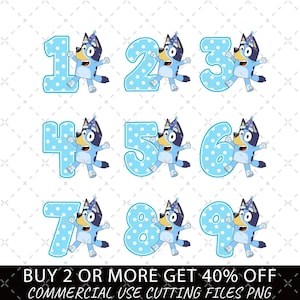 Bluey 誕生日 SVG PNG、私の誕生日 PNG、誕生日パーティー PNG、誕生日プレゼント PNG、ハッピーバースデー PNG、誕生日ファミリーマッチング、Bluey 番号