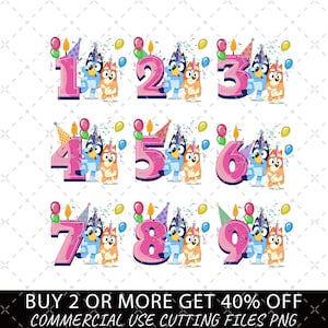ブルーイの誕生日Png、私の誕生日Png、誕生日パーティーPng、誕生日プレゼントPng、お誕生日おめでとうPng、誕生日の家族マッチングPng、ブルーイの番号