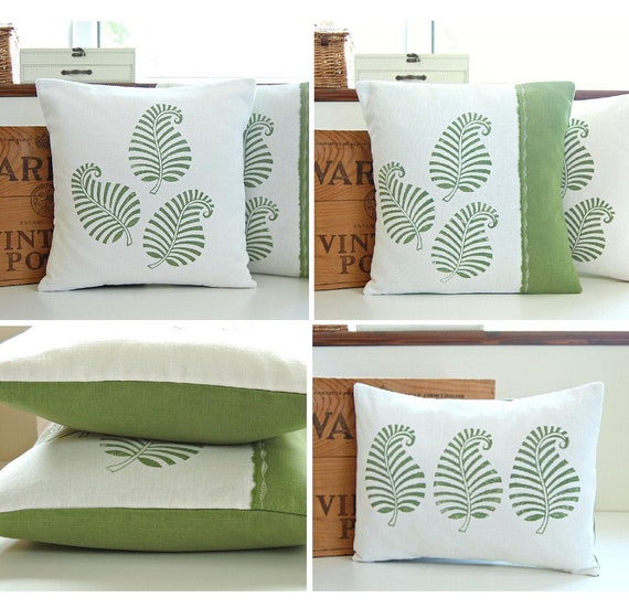 Decorative pillow cover fern green Black Pillow Case For Sustainable Decor
