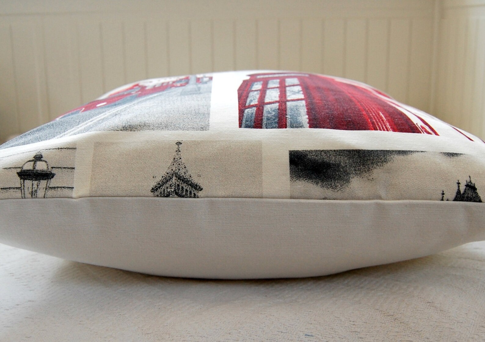 London cushion cover UK red bus telephone box underground Etsy