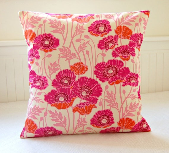 45CM 2 X POPPY ORANGE WHITE SILVER CHENILLE THICK CUSHION COVERS 18/"