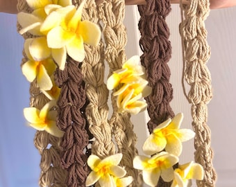 Lei de hilo de crochet, Lei de graduación, Guirnalda de algodón artesanal, Regalos de graduación, Recuerdo de graduado, Lei, Lei de hilo, Clase de 2025