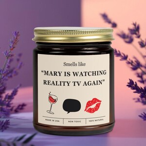 Personalized Funny Reality TV Candle Binge Watching Gift for Wife Best Friend Girlfriend Custom Reality Television Junkie Gift for Bestie