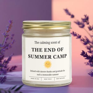 Summer camp counselor teacher thank you gift End of summer camp candle gift Camp nurse candle Camp director employee gifts Summer teacher