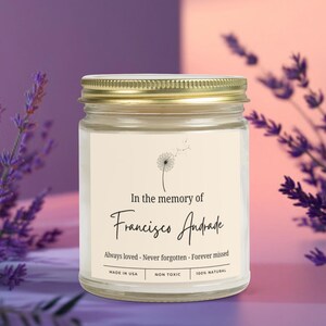 Personalized Grief Candle Sympathy Gift Loss of Mother Father Husband Wife Memorial Gift Mourning Gift Condolence Gift Thinking of You Gift