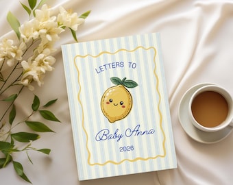 Custom Baby Shower Guest Book Letter to Baby Lemon Baby Theme Sweet One Baby Shower Mom to Be Personalized Journal Birthday Letters Boy Girl