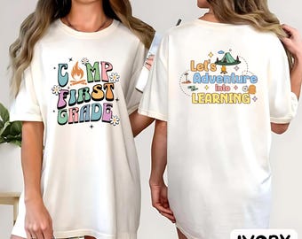 Personalized Camping Theme Teacher Shirt Kindergarten Squad Matching Teacher Team Tee Mountain Camp Class First Day of School Back to School