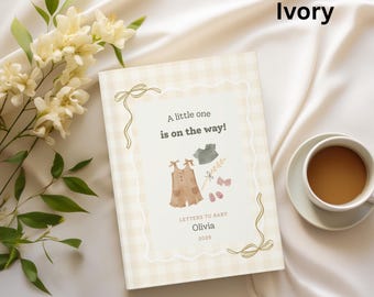 Custom Gingham Bow Baby Shower Guest Book Letters to Baby Personalized Journal Birthday Letters Boy Girl A Little one Baby Shower