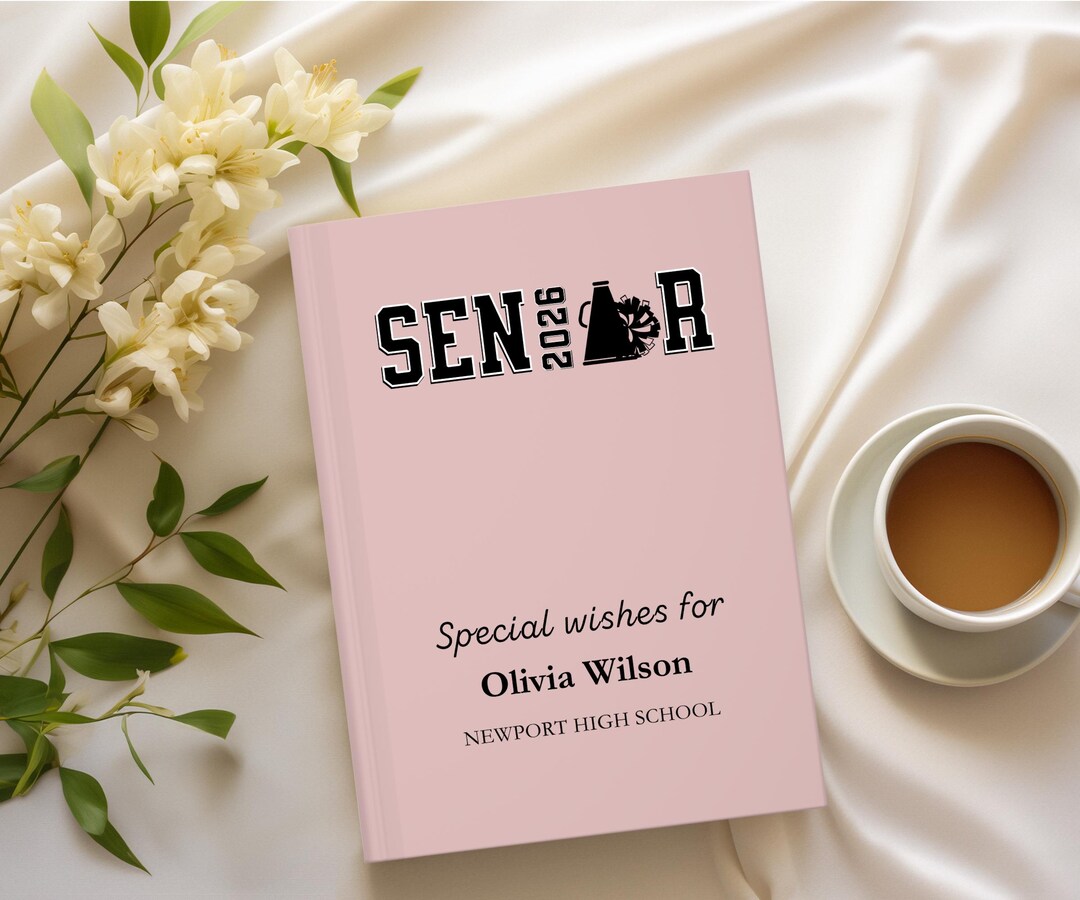 Cheer Note Book Custom Cheer Senior Gift Notebook for Signature Senior Night Cheer Team ...
