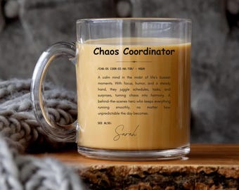 Custom Chaos Coordinator Mug Gift for Teacher Nurse Mom Boss Day Gifts for Manager Funny Coworker Coffee Mug Admin Assistant Appreciation