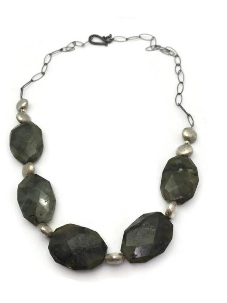 Cut Labradorite Laboradorite Necklace Laboradorite Jewelry Chunky Jewelry Silver Jewelry Silver Necklace Adjustable Necklace Hand Cut