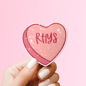 Bat Boys Candy Heart Sticker, ACOTAR Sticker, Romantasy, Bookish, Book Lover, Rhysand, Cassian, Azriel, Kindle Sticker, Valentine's Sticker
