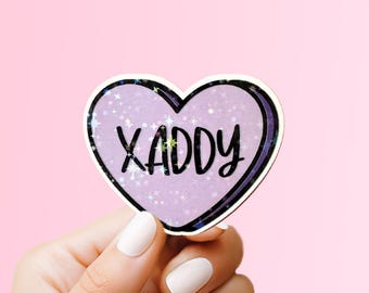 Xaddy Candy Heart Sticker: Fourth Wing Romantasy, Waterproof Vinyl