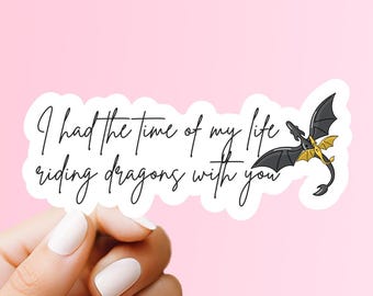 Fourth Wing Dragon Rider Sticker: Waterproof Fantasy Kindle Decal