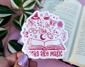 Books are Magic Sticker: Waterproof Vinyl Book Lover Gift