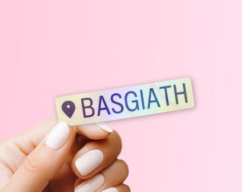 Fourth Wing Sticker: Basgiath War College Holographic Location Tag