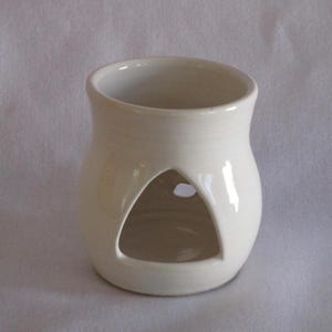 White Tea Light Holder - handmade pottery