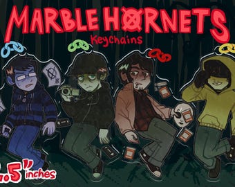MARBLE HORNETS 2.5” KEYCHAINS || Tim, Jay, Alex, & Brian
