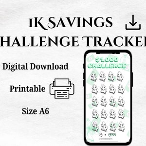 Druckbare 1k Spar-Challenge | DIN A6 | Digitaler Download