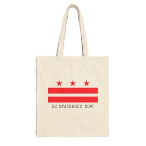 Borsa tote DC Statehood, borsa DC Statehood, borsa District of Columbia, borsa in tela di cotone, borsa tote riutilizzabile 51° Stato, borsa tote Washington DC Pride