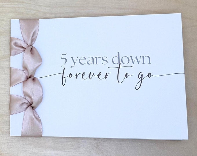 Handmade Personalized Anniversary Card with Satin Ribbon – Japanese Binding