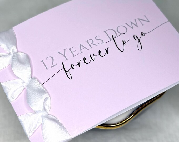 Custom Anniversary Card: Satin Ribbon, Personalized Keepsake