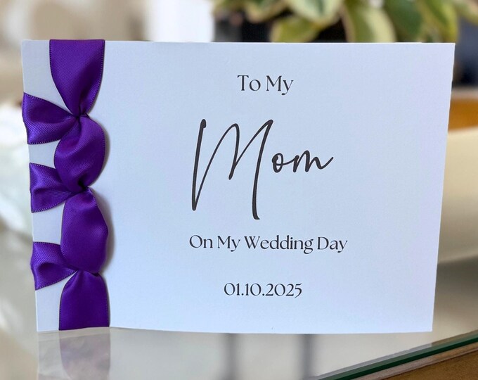 To My Mom Wedding Day Card | Japanese Ribbon Binding