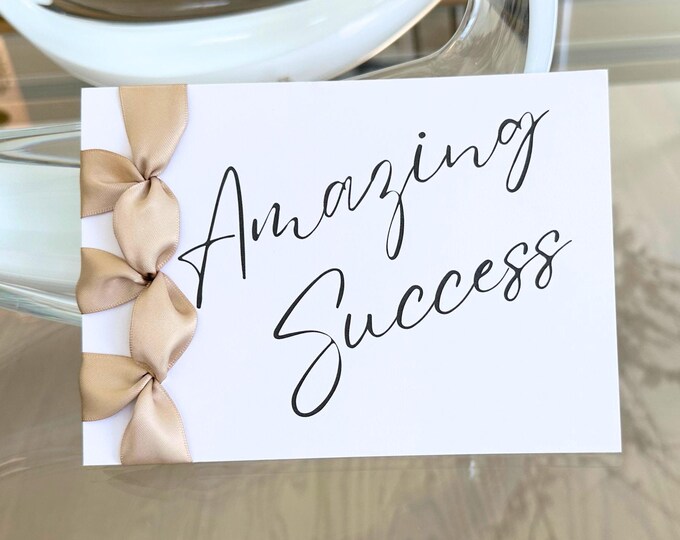 Custom Congratulations Card, Satin Ribbon, Japanese Binding