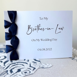 à mon beau-frère le jour de mon mariage | Carte de mariage personnalisée | Carte faite main I Reliure japonaise | Carte de mariage personnalisée