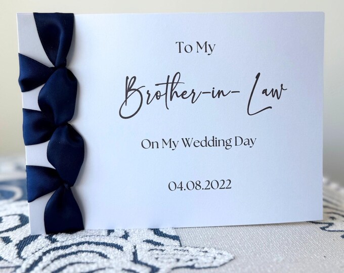 Brother-In-Law Wedding Card | Handmade Japanese Binding, Cotton