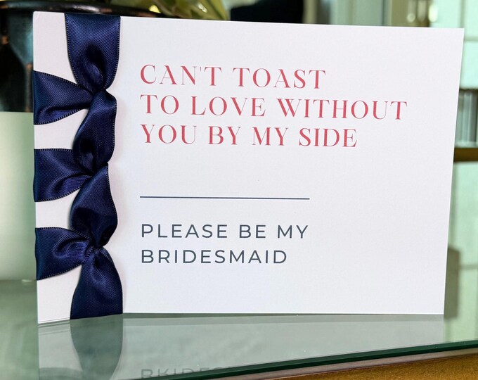 Handmade Bridesmaid Proposal Card – Personalized Cotton Wedding Note