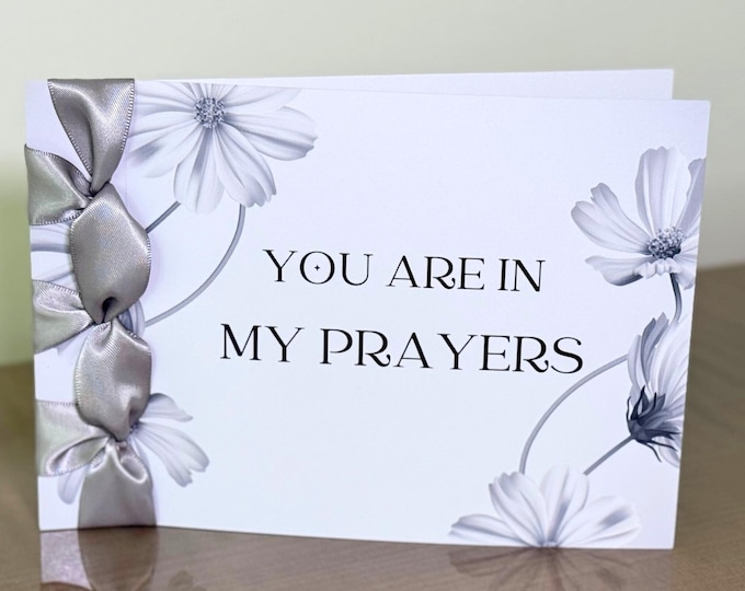 Handmade Sympathy Card | Satin Ribbon, Personalized Greeting