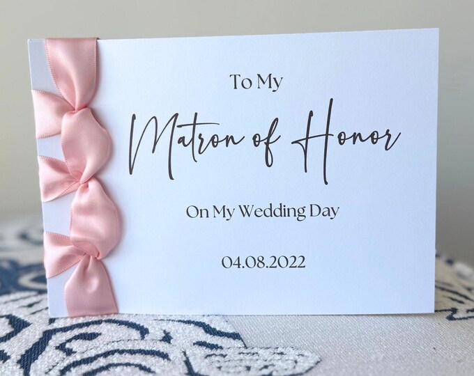 Matron of Honor Wedding Card | Japanese Ribbon Binding