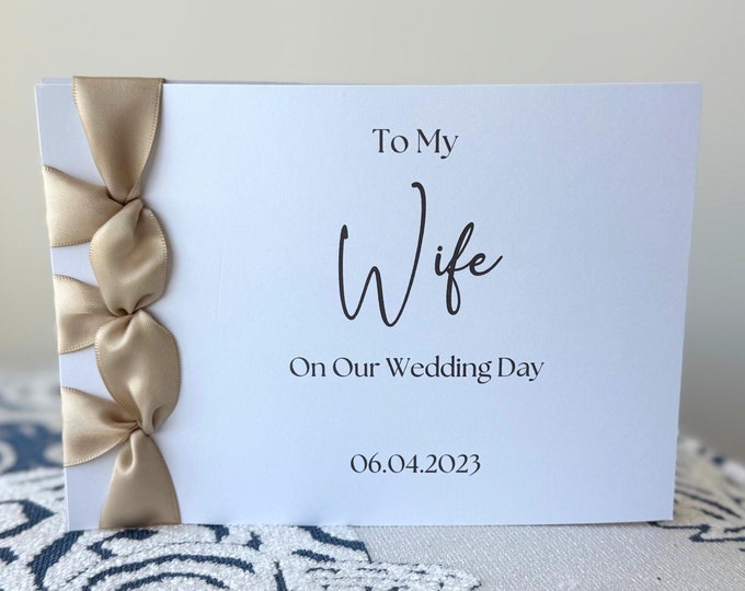 To My Wife Wedding Day Card | Japanese Ribbon Binding, Handmade
