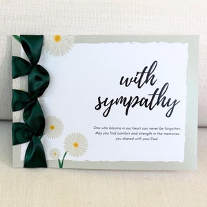 Carte de sympathie personnalisée fait main, ruban de satin, carte de crédit de luxe, témoignage de sympathie